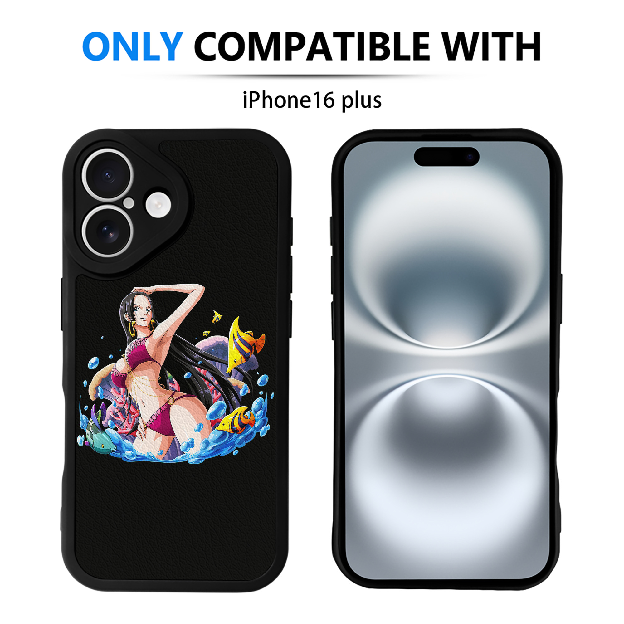 （画像用） ワンピース ボア・ハンコック ONE PIECE Boa·Hancock 【iPhone 16シリーズ対応】シリコンスマホケース（レザー調） 材質：シリコン